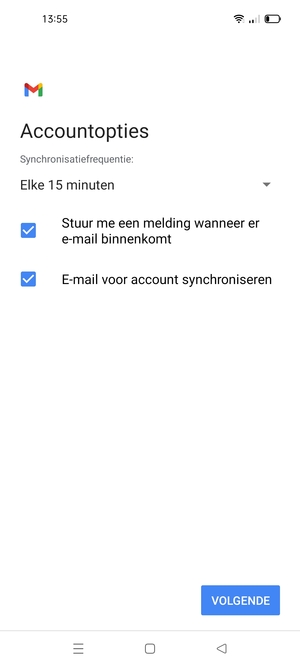 Selecteer VOLGENDE