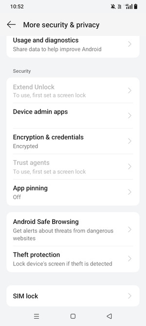 Scroll to and select  SIM lock