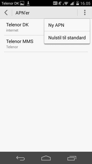 Hvis din skærm ser sådan ud, vælg Menu-knappen og vælg Nulstil til standard