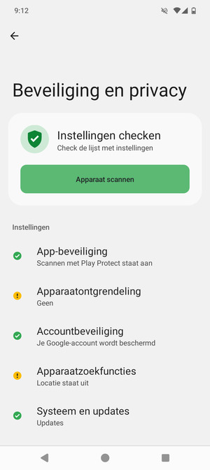 Om uw schermvergrendeling te activeren, ga naar het Beveiliging en privacy-menu en selecteer Apparaatontgrendeling