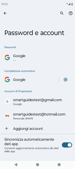 Seleziona il tuo account Google
