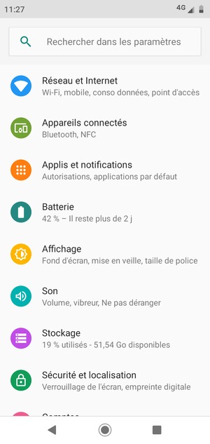 Sélectionnez Réseau et Internet