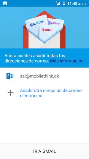Seleccione IR A GMAIL