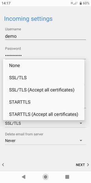 Select None and NEXT