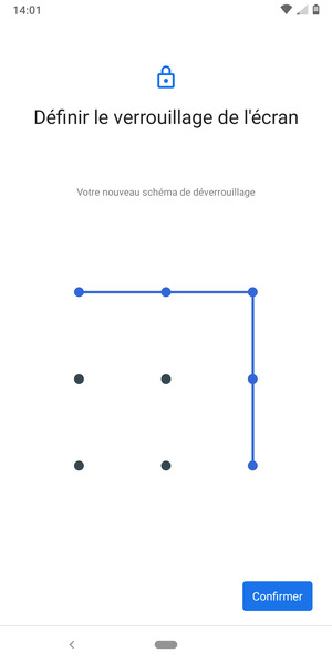 Dessinez de nouveau le schéma de déverrouillage et sélectionnez Confirmer