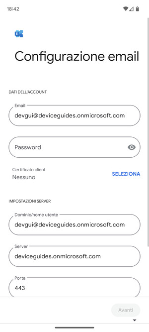 Inserisci la tua password