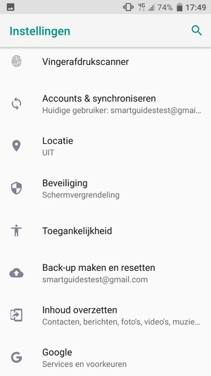 Scroll naar en selecteer Beveiliging