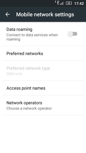 Select Access point names