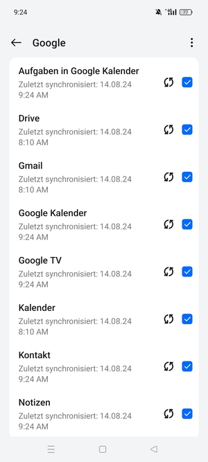 Ihre Kontakte von Google werden nun auf Ihr Realme synchronisiert
