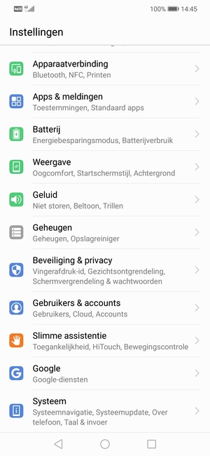 Scroll naar en selecteer Beveiliging & privacy