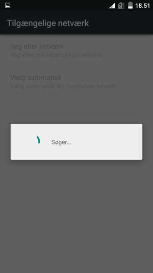 Afvent at søgningen er afsluttet