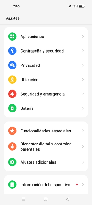 Desplácese y seleccione Contraseña y seguridad