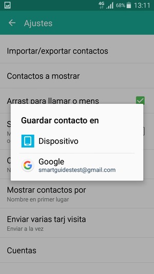 Seleccione su cuenta Google