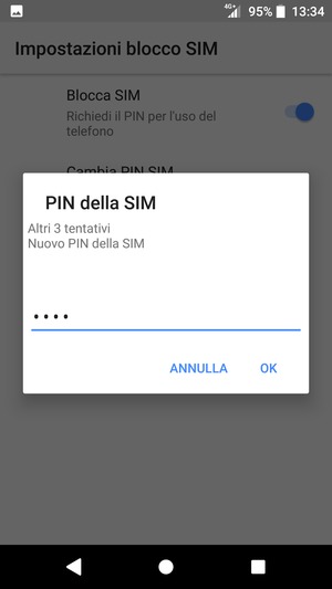 Inserisci Nuovo PIN della SIM e seleziona OK