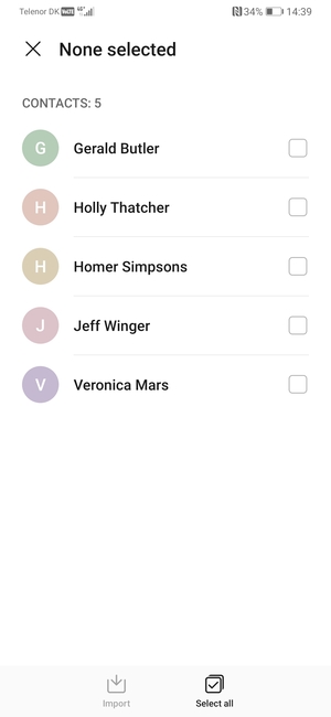 Check the Select all checkbox