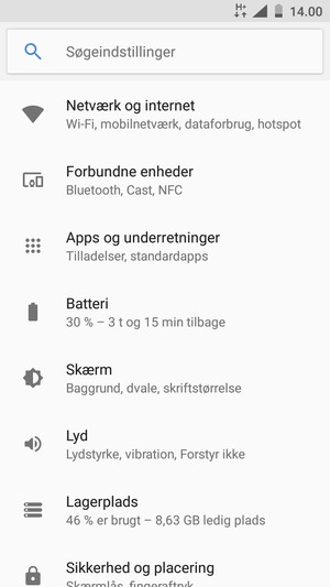 Vælg Netværk og internet