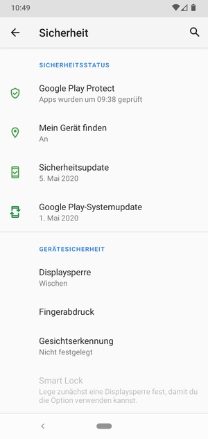 Wählen Sie Displaysperre