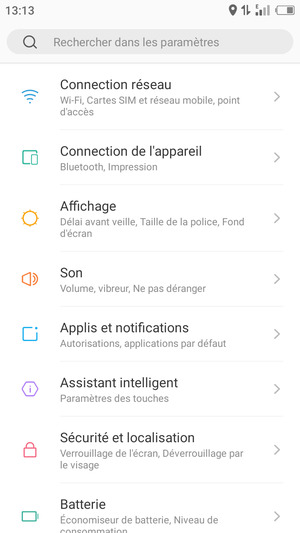 Sélectionnez Connection réseau