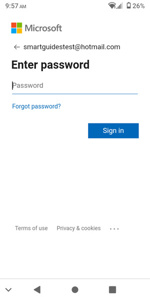 Enter your Password and select Sign in