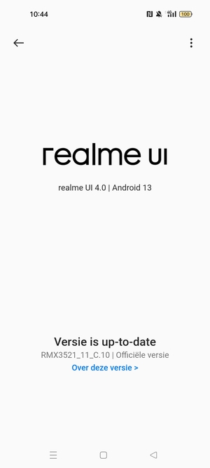 Als uw telefoon up-to-date is, zult u het volgende scherm zien