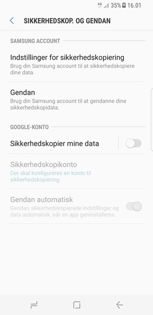 Aktiver Sikkerhedskopier mine data