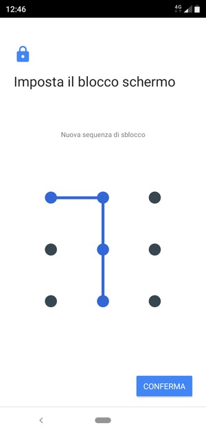 Disegna nuovamente la sequenza di sblocco e seleziona CONFERMA