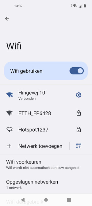 U bent nu verbonden met het WiFi-netwerk