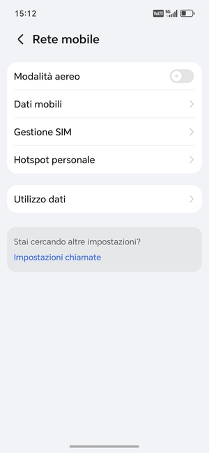 Seleziona Dati mobili