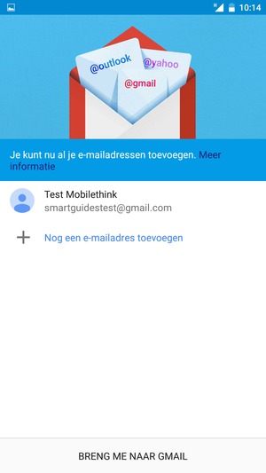 Selecteer BRENG ME NAAR GMAIL