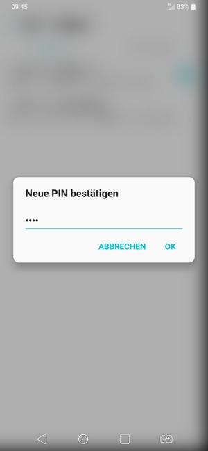 Bestätigen Sie Ihre neue SIM-Karte PIN und wählen Sie OK