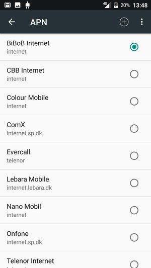 Seleziona il tasto Menu