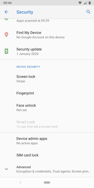 Scroll to and select  SIM card lock
