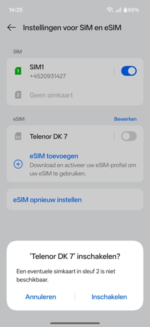 Selecteer Inschakelen