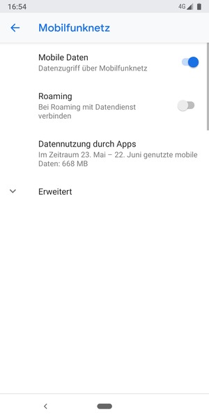Wählen Sie Erweitert