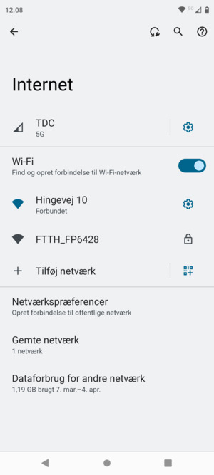 Du er nu tilsluttet Wi-Fi netværket