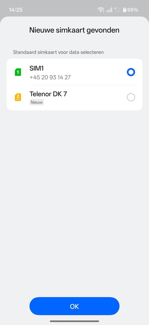 Selecteer uw voorkeursoptie en selecteer OK