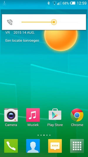 Ingedrukt houden om het volume naar het gevraagde niveau te brengen
