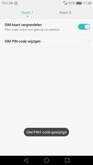 Uw SIM PIN-code is gewijzigd