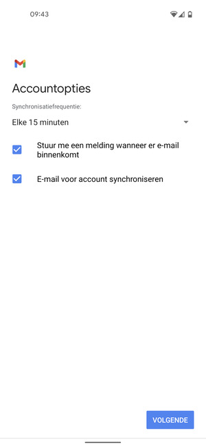 Selecteer VOLGENDE
