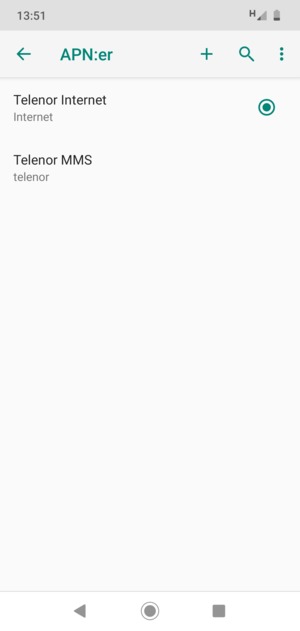 Välj internetåtkomstpunkt
