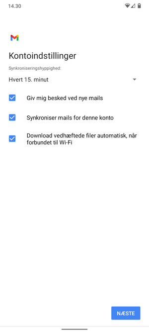 Vælg NÆSTE
