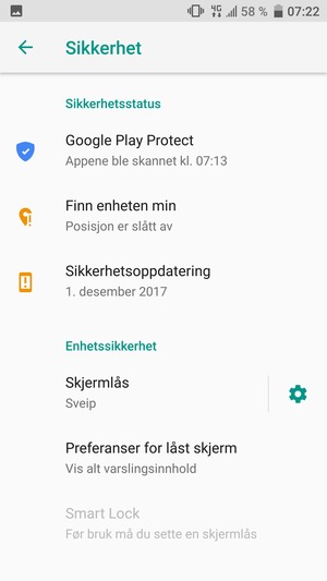 Velg Skjermlås