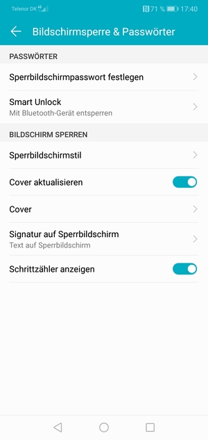 Wählen Sie Sperrbildschirmpasswort festlegen