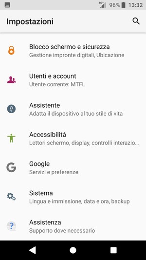 Scorri e seleziona Blocco schermo e sicurezza