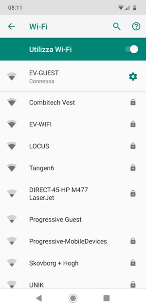 Ora sei connesso alla rete Wi-Fi