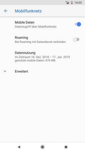 Wählen Sie Erweitert
