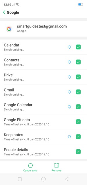 Your information will be synchronised