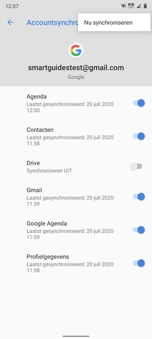 Selecteer Nu synchroniseren