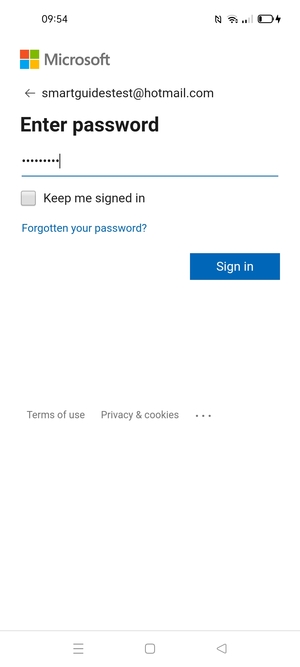 Enter your password and select Sign in