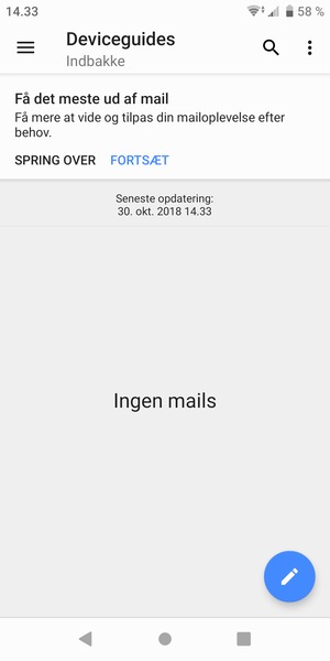 Din konto er klar til brug